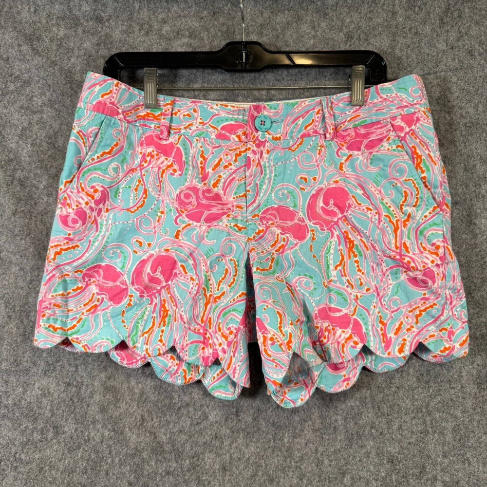 Lilly Pulitzer The Buttercup Scalloped Shorts Size 8 Jellyfish Jellies Beach